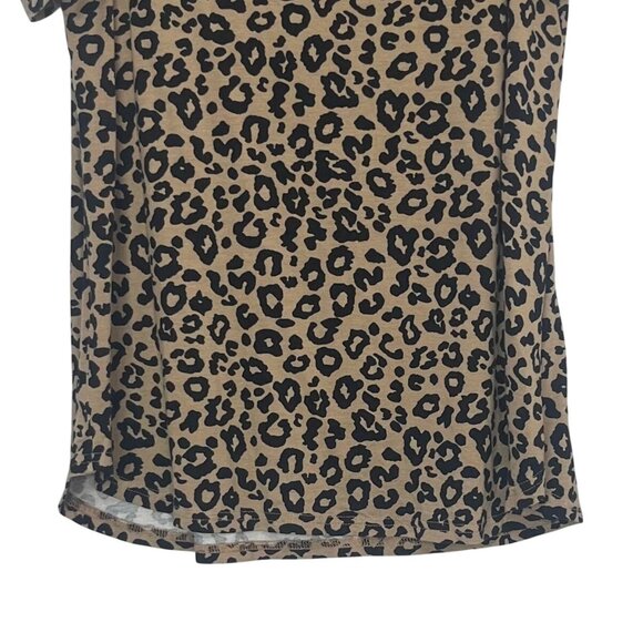 Niloufo Cold Shoulder Shirt Large Brown Black Leopard Print - Picture 4 of 7